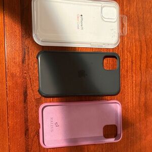 Apple Black, Apple Clear and Raizus Pink Case for iPhone 11